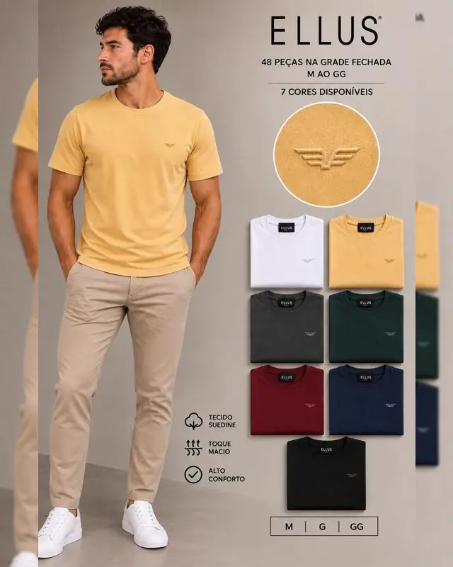 Camisa masculina de malha peruana