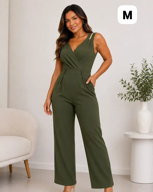Macacão pantalona verde militar
